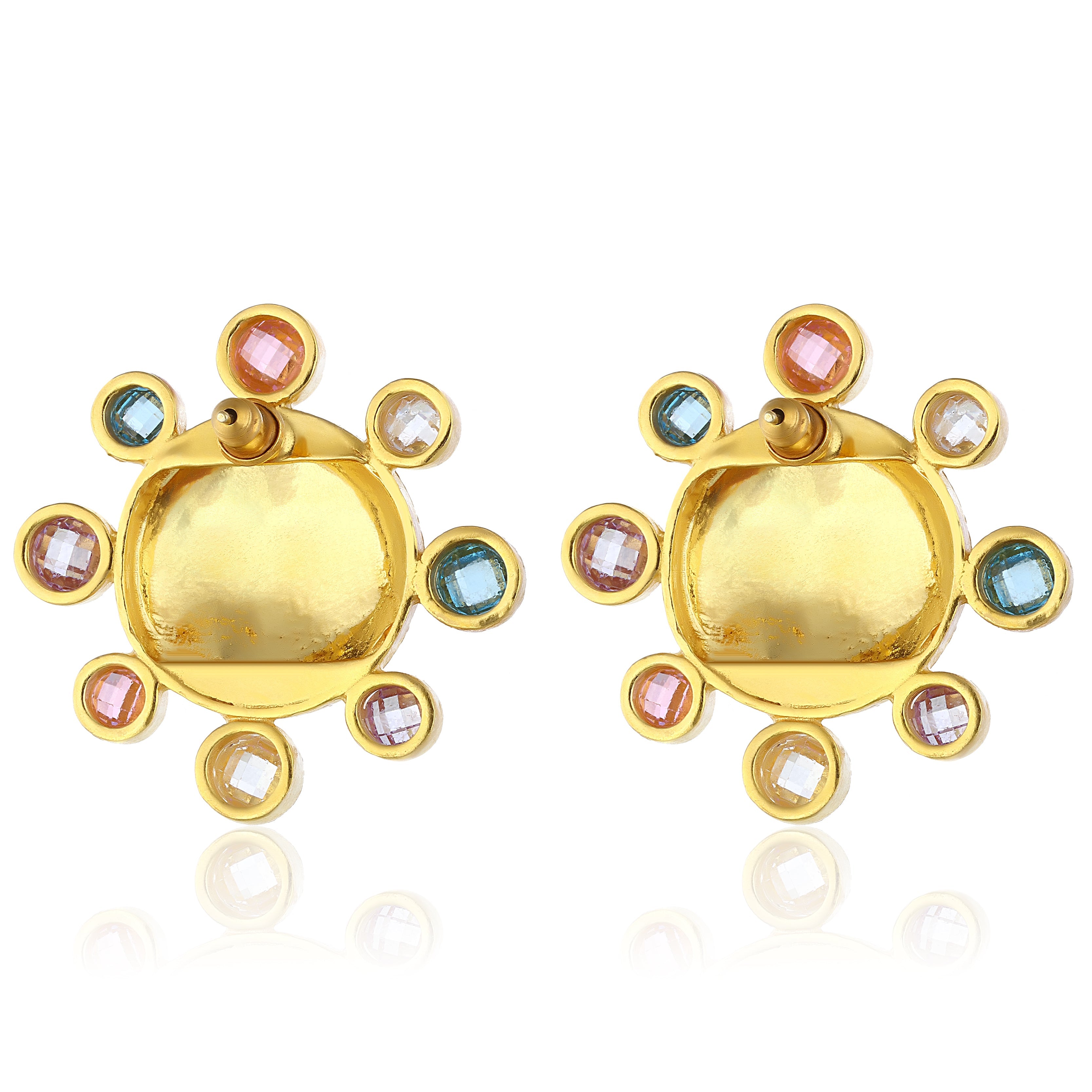 swarovksi stone gold plated statement earrings