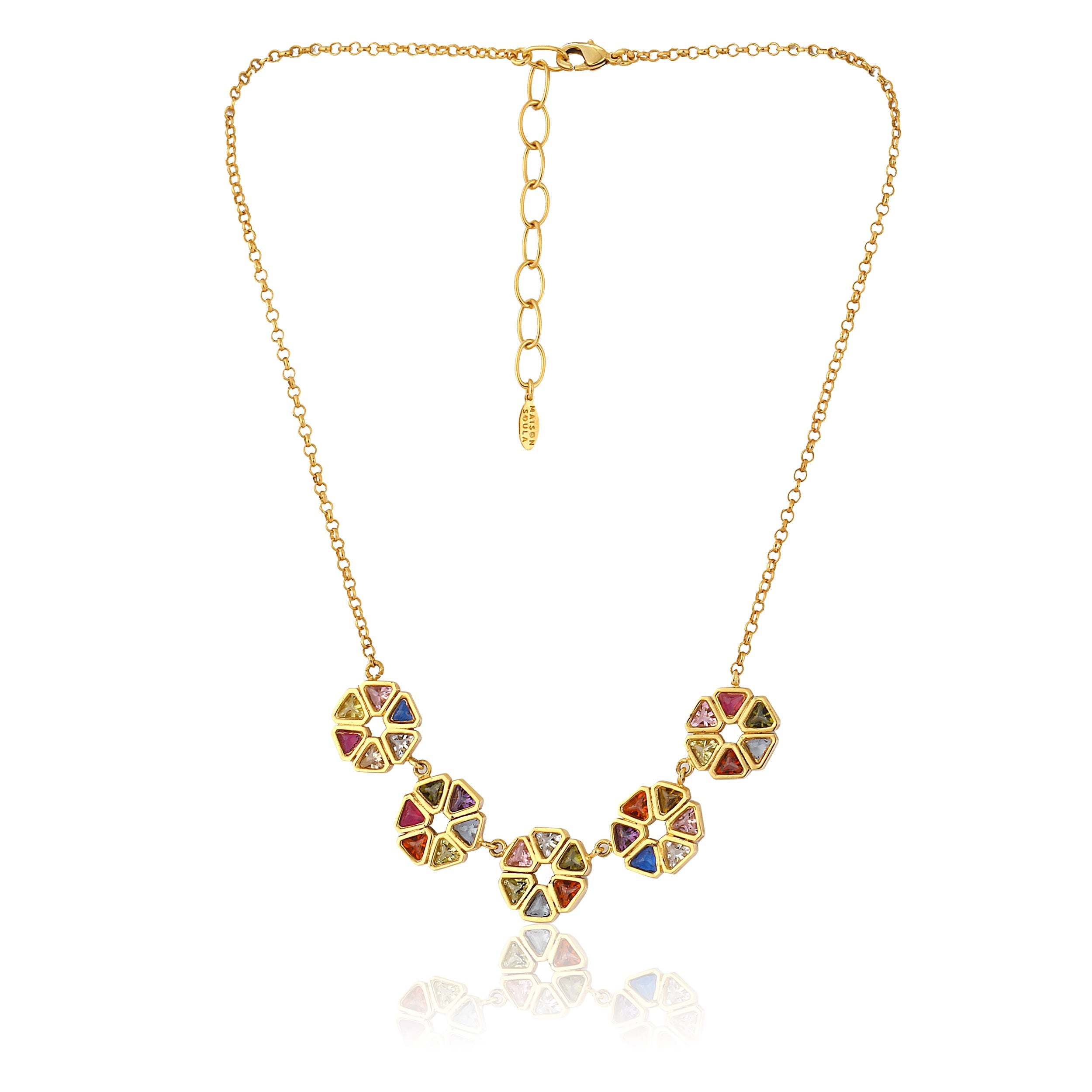 crystal stone necklace colorful