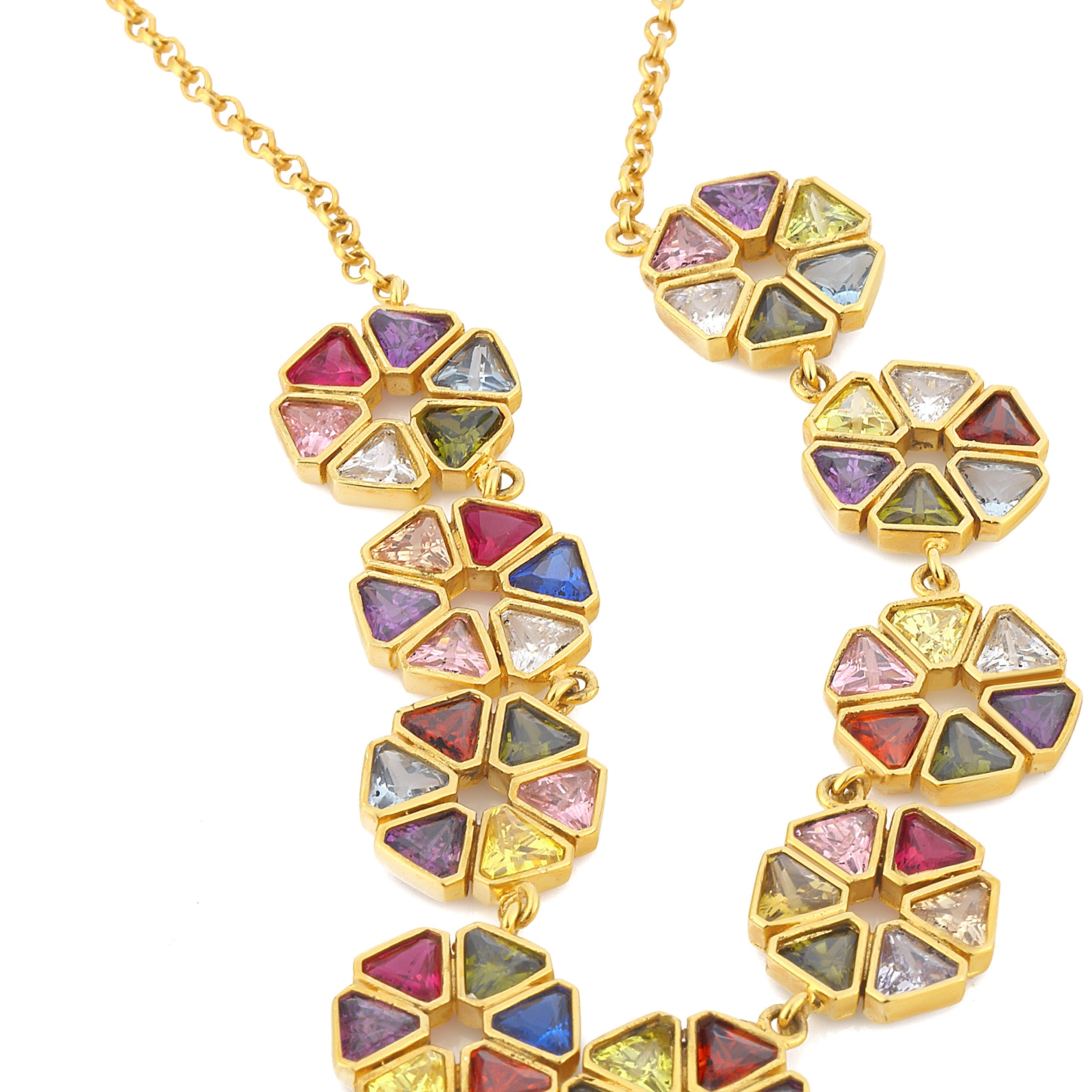 crystal stone necklace colorful