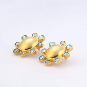 Neptune Earrings - Aquamarine Blue