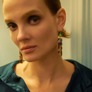 Cher Drop Earrings - Emerald Green