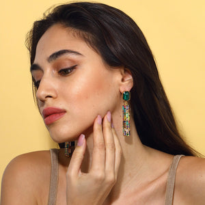 Cher Drop Earrings - Emerald Green