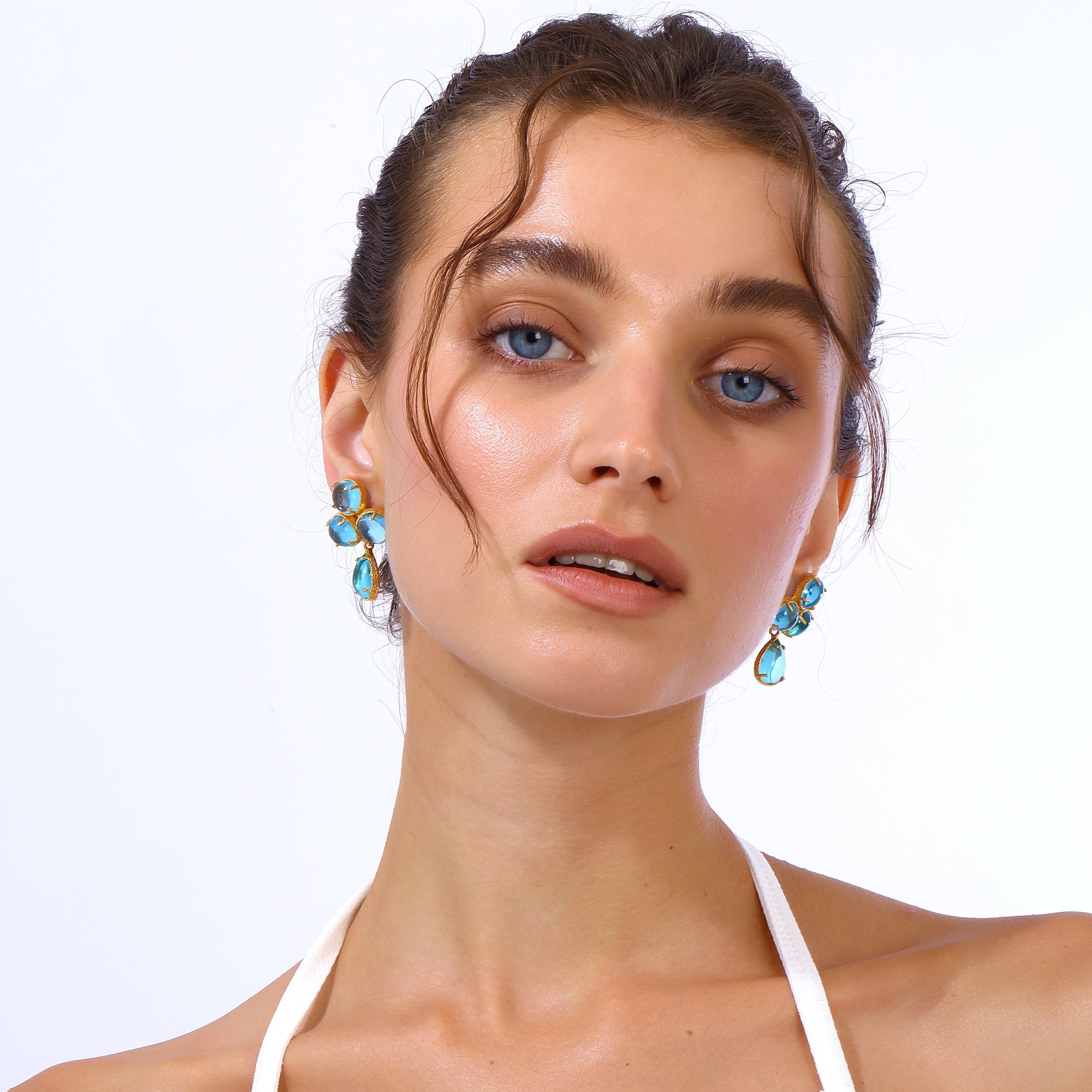 Aqua Earrings - Aquamarine Blue