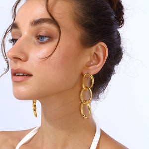 24K gold plated chain earrings