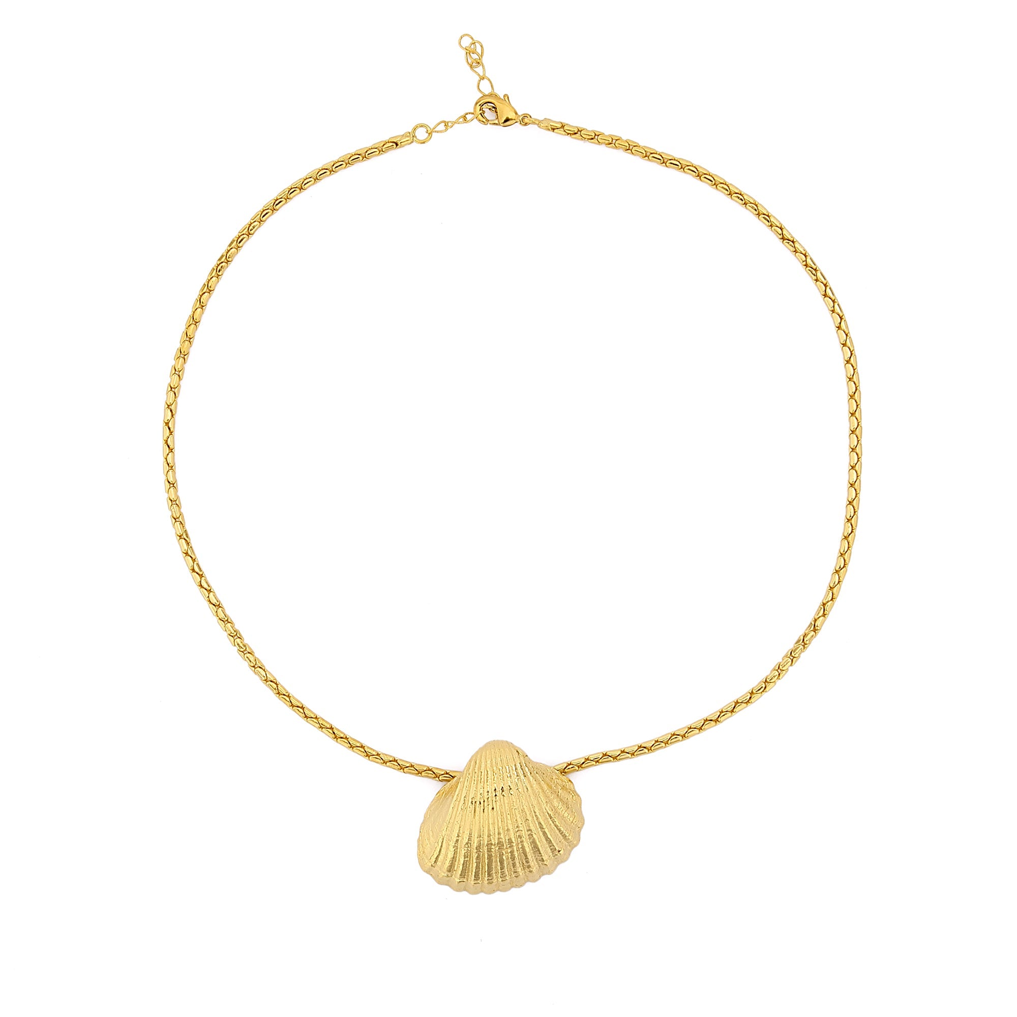seashell necklace gold plated summer jewelry
