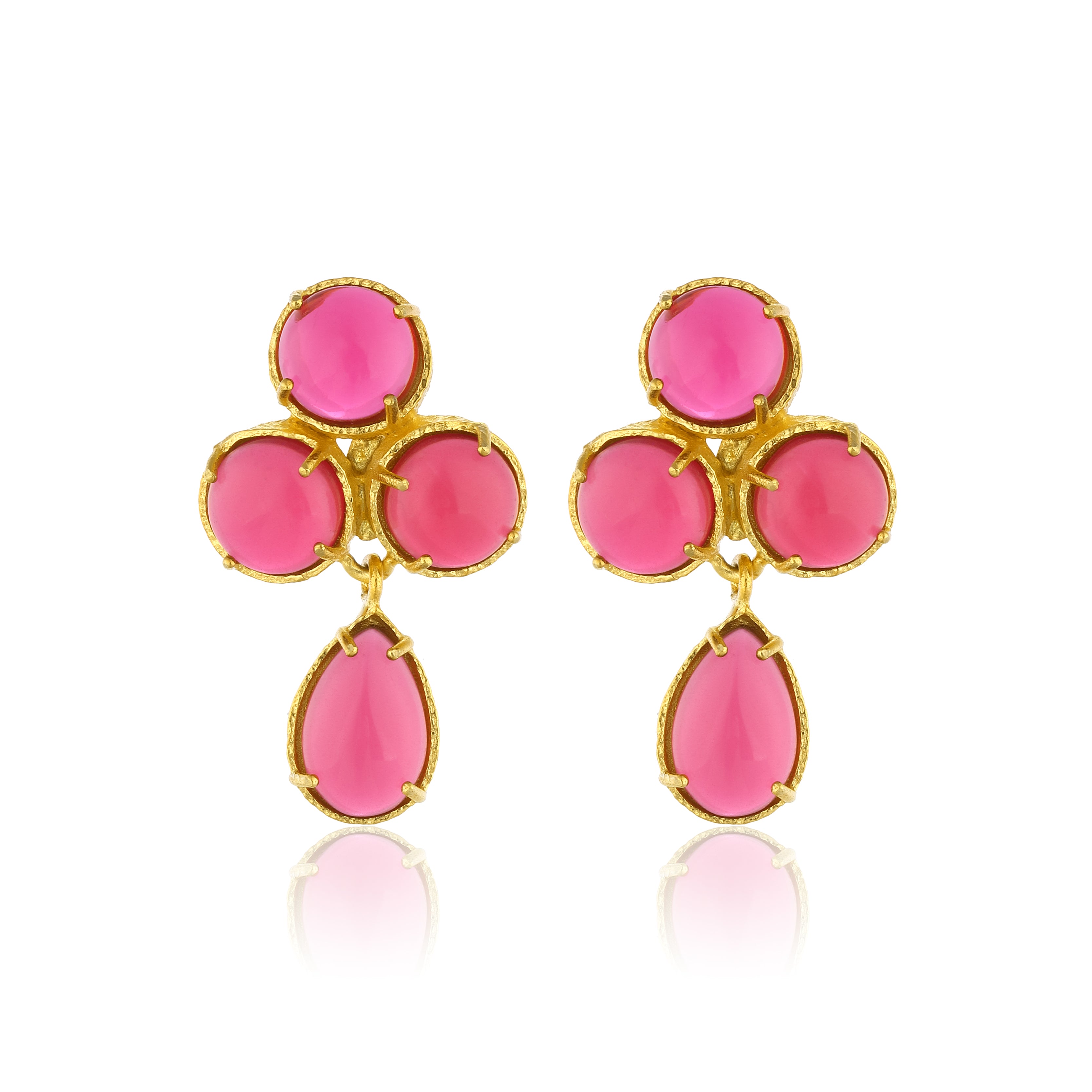 Aqua Earrings - Ruby Pink