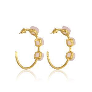 handracfted jewelry colorful stones hoop earrings