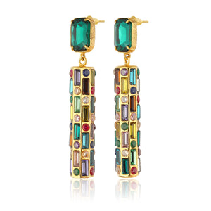 Cher Drop Earrings - Emerald Green