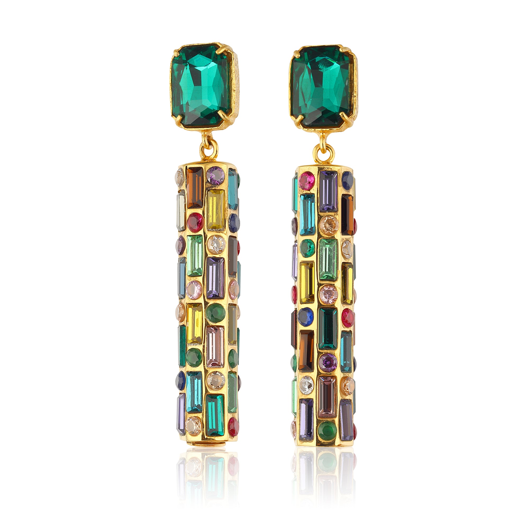 Cher Drop Earrings - Emerald Green