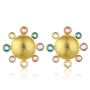 swarovksi stone gold plated statement earrings