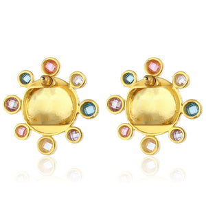 swarovksi stone gold plated statement earrings