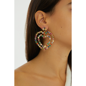 Follow Your Heart Earrings - Multicolor Vibrant Colors