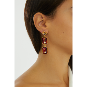 Hedone Earrings - Emerald Red