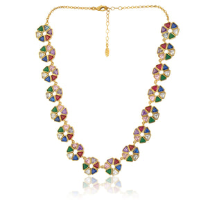 crystal stone necklace colorful