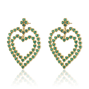 Follow Your Heart Earrings - Emerald Green