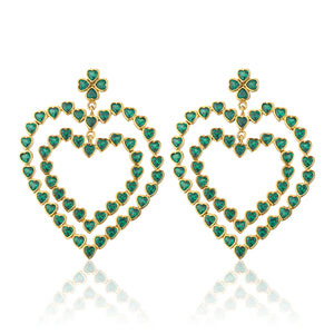 Follow Your Heart Earrings - Emerald Green