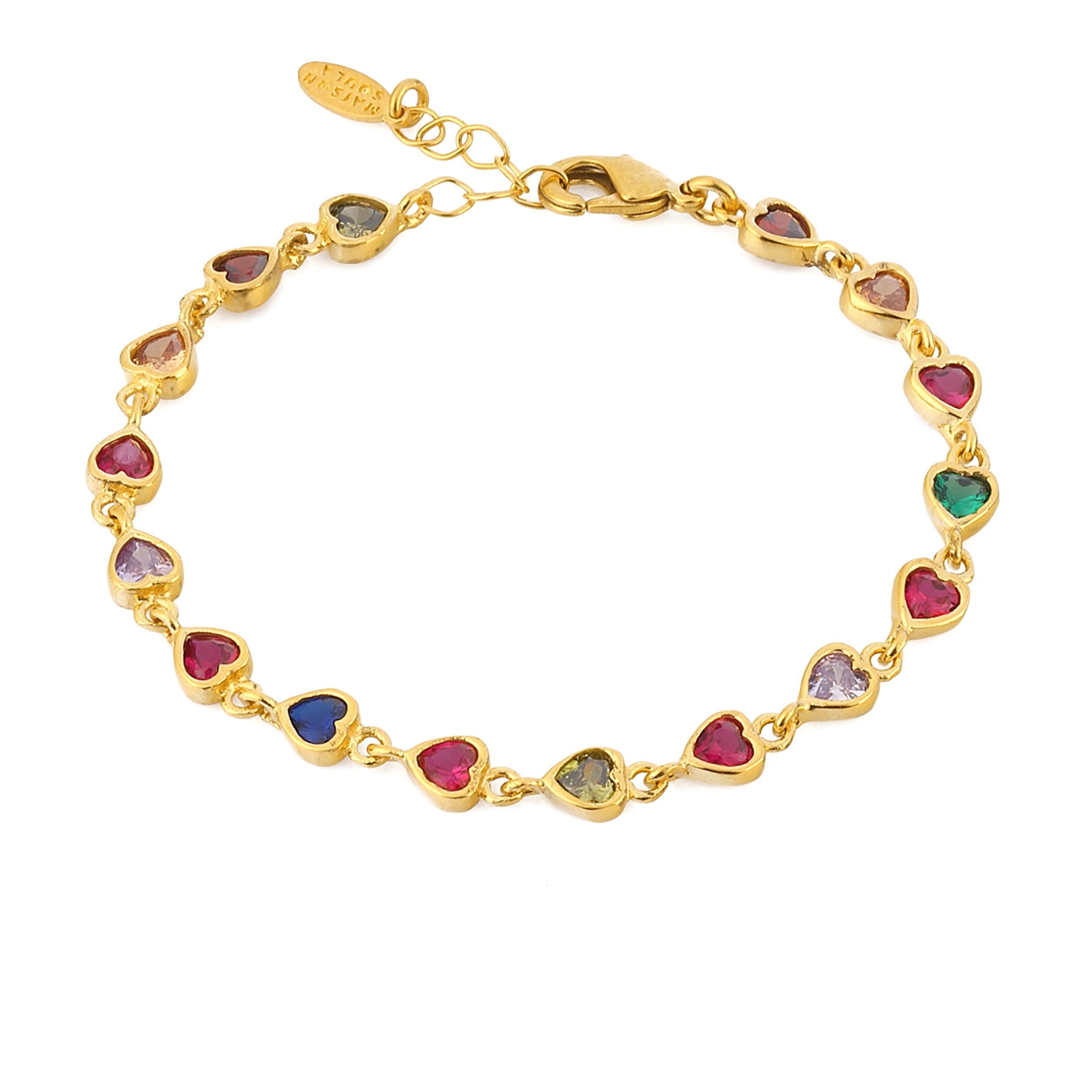 colorful swarovski tennis bracelet heart bracelets