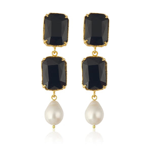 swarovski crystal pearl drop earrings