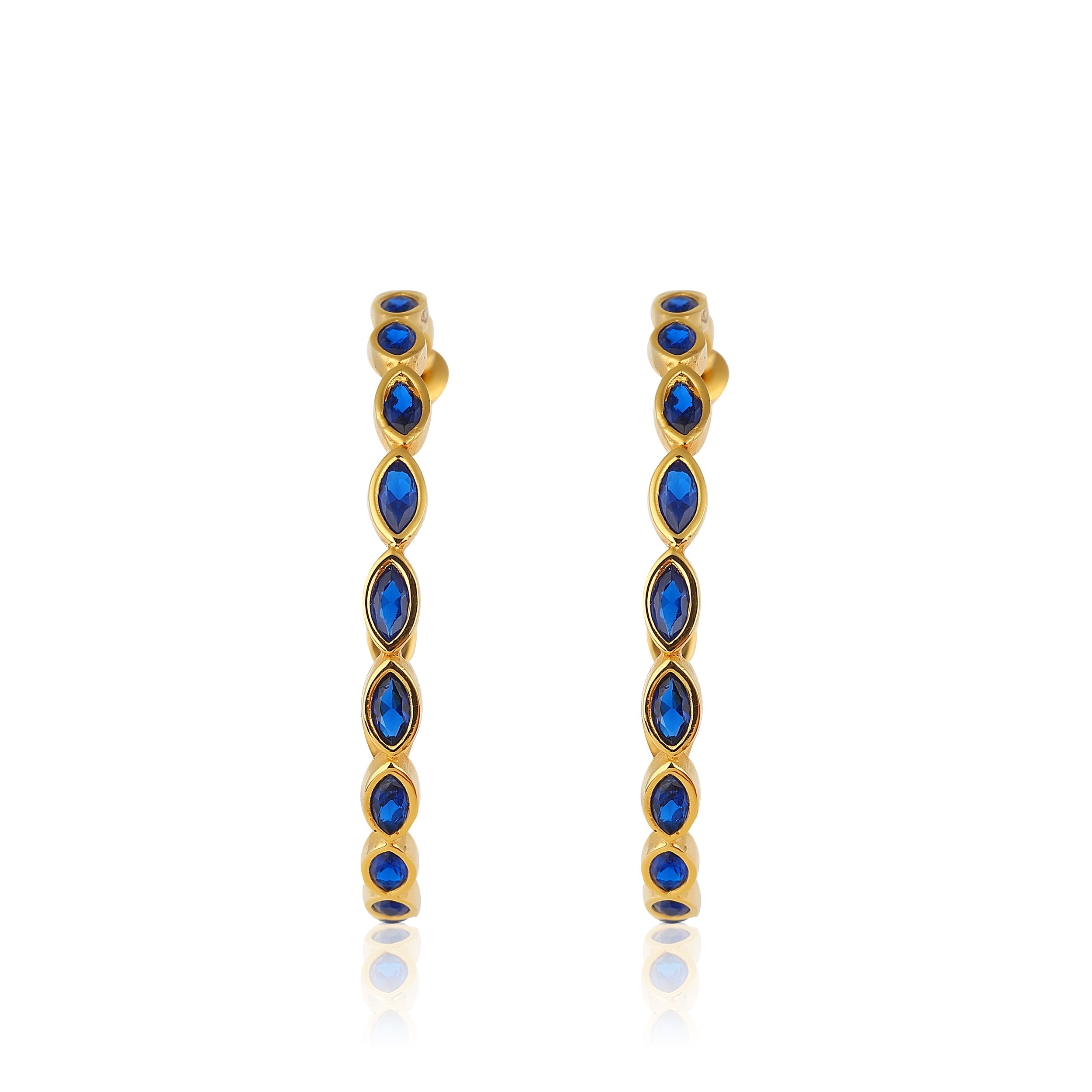 swarvoski crystal stones hoop earrings