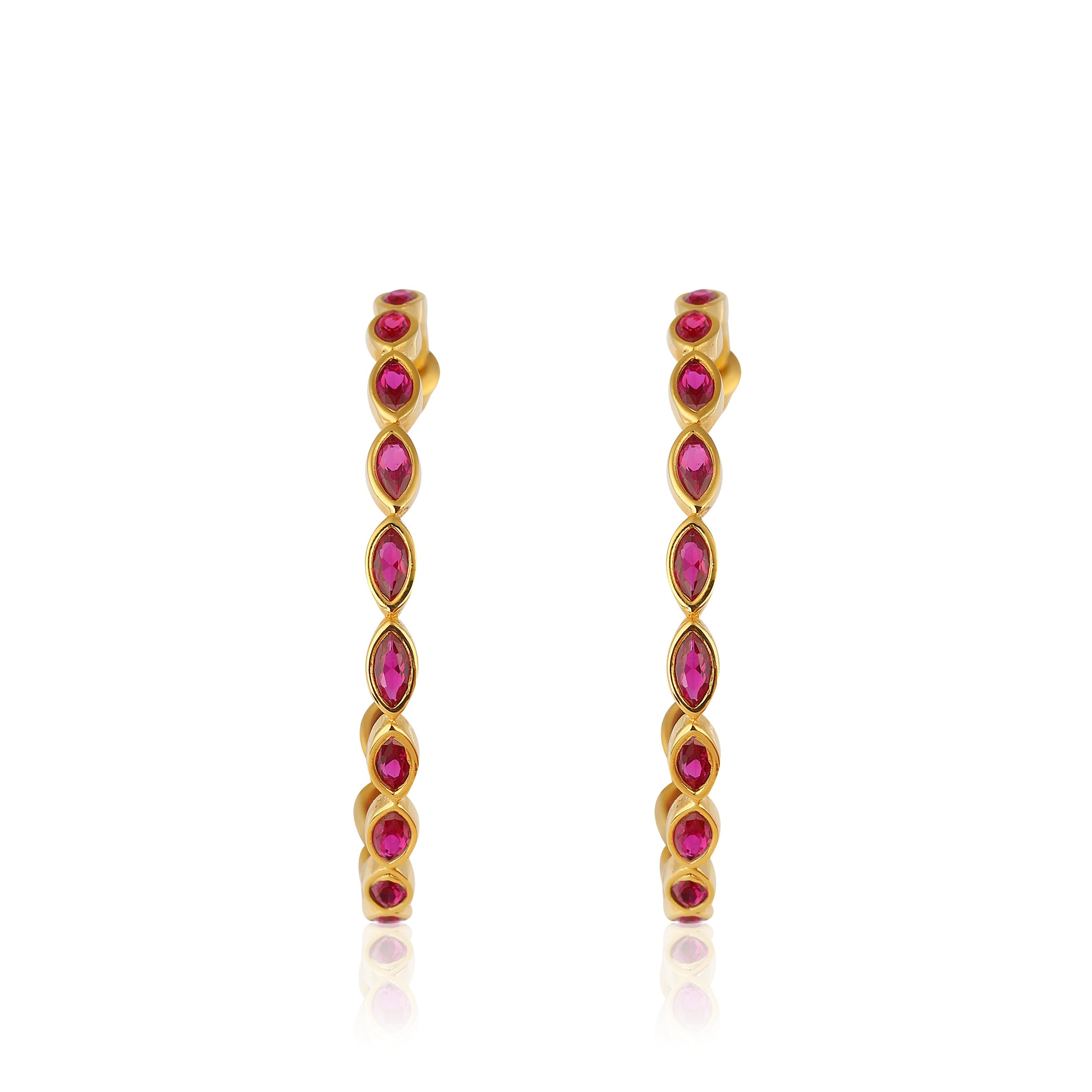 swarvoski crystal stones hoop earrings