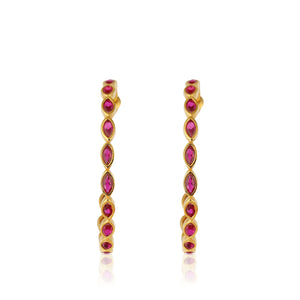 swarvoski crystal stones hoop earrings