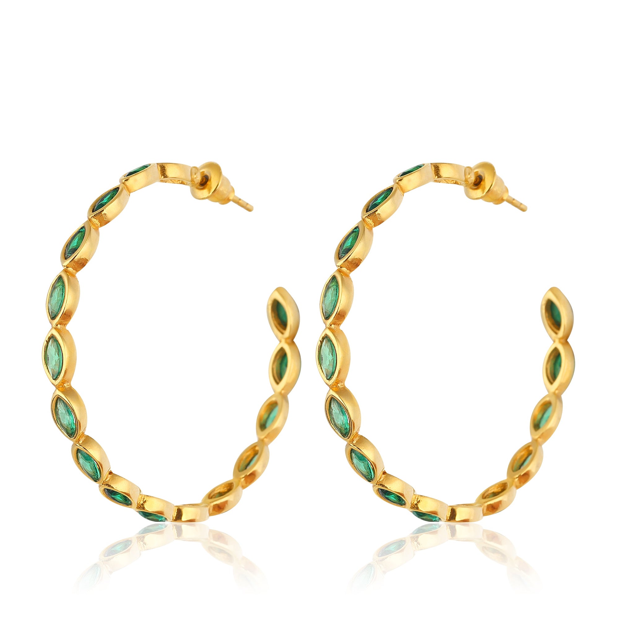 swarvoski crystal stones hoop earrings