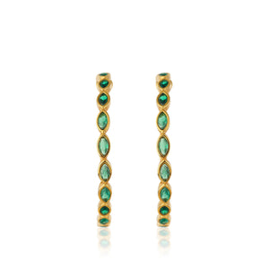 swarvoski crystal stones hoop earrings