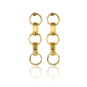 Octagon Chain Drop Earrings