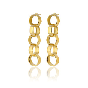 Octagon Chain Drop Earrings