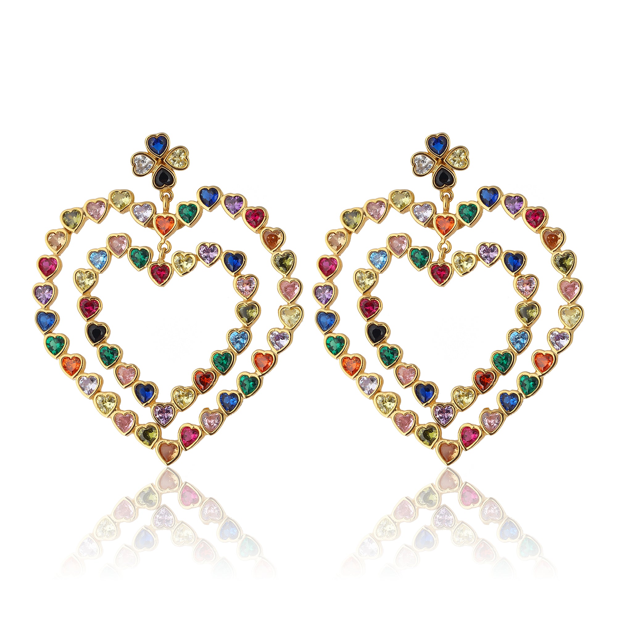 Follow Your Heart Earrings - Multicolor Vibrant Colors