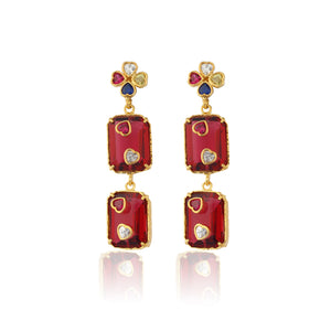 Hedone Earrings - Emerald Red