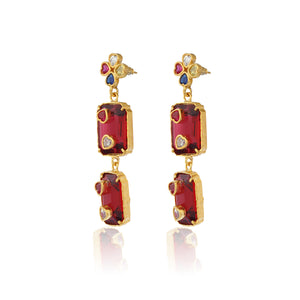 Hedone Earrings - Emerald Red