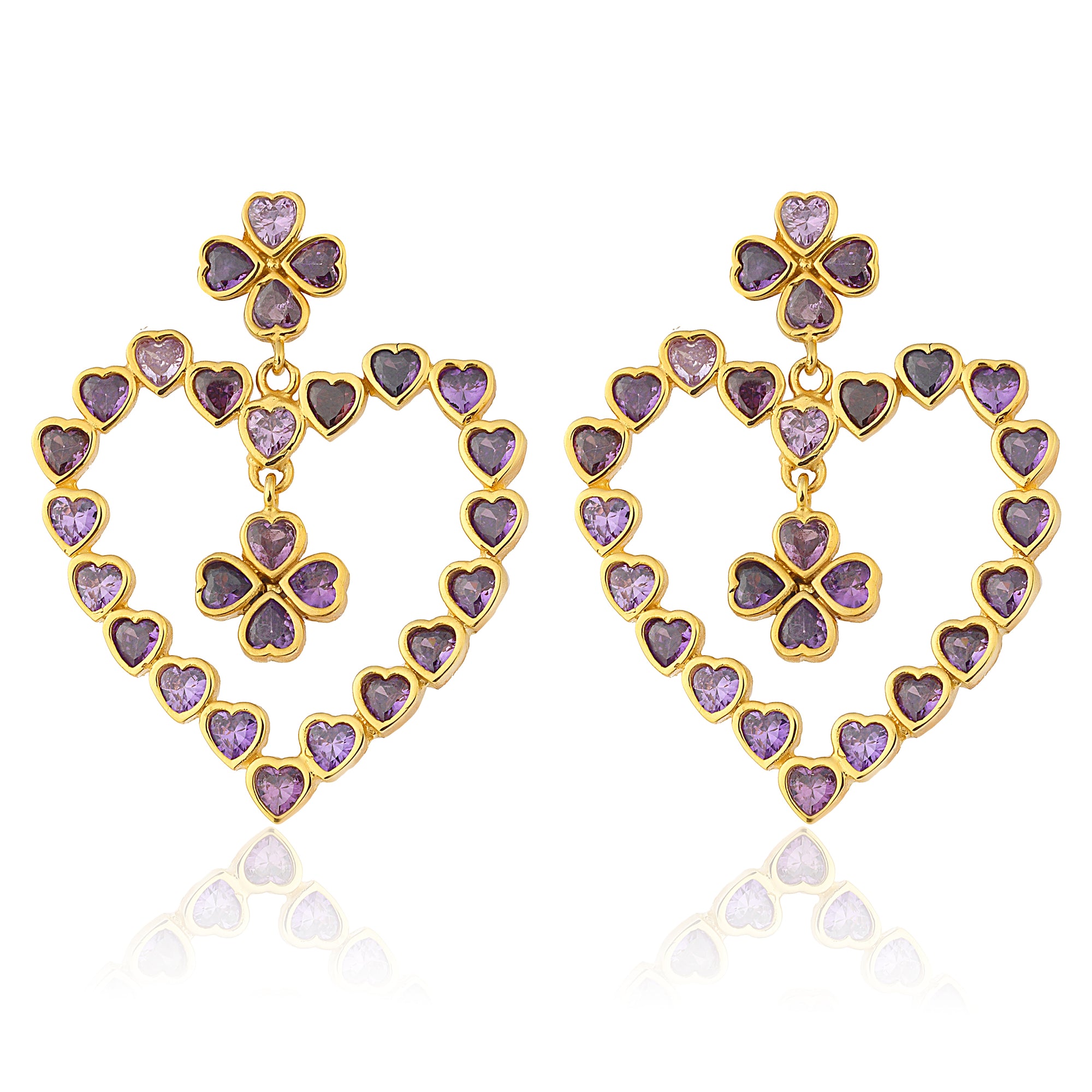 Mighty Heart Earrings - Violet