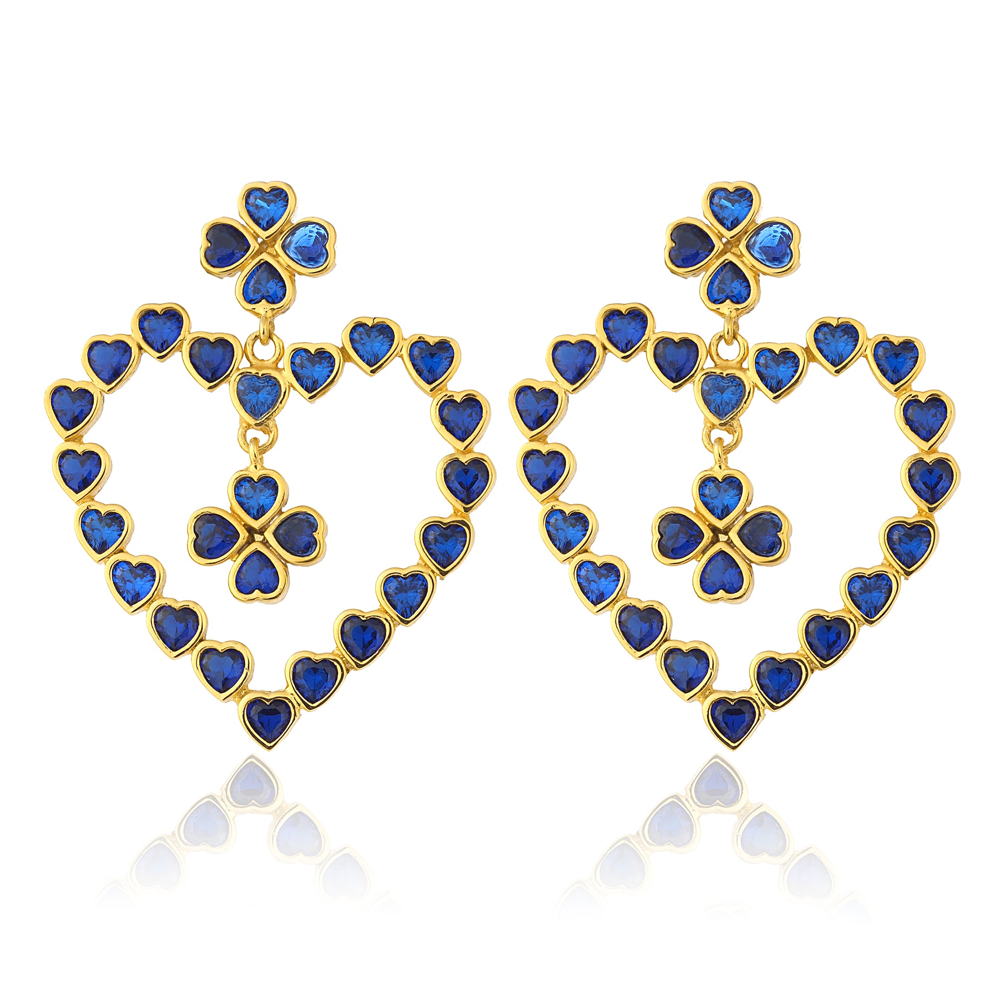 Mighty Heart Earrings - Dark Blue