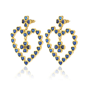 Mighty Heart Earrings - Dark Blue