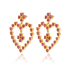 Mighty Heart Earrings - Vibrant Pink